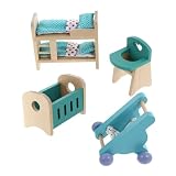 TOYANDONA 3 Sätze Spielhaus Spielzeug Etagenbetten Für Puppen Babypuppenhaus Puppe Spielzeug Mini-puppenmöbel Kleinkindspielzeug Mini-bastelarbeiten Hölzern Mädchen Modell M