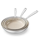 Redchef Wabenstruktur pfanne 24, 20, 28 cm Keramik Pfannenset, Bratpfanne 3-teilig, Edelstahlpfanne Induktion, PTFE Frei PFAS Frei PFOA Frei Pfannen Set, Backofenfest Spü