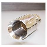 FUNFOB Auspuffblenden Stil 304 Edelstahl Universal Auspuff System Endrohr + Auto Auspuff Spitze 1 Stück Auto Auspuffroh(48 IN 89MM Out)