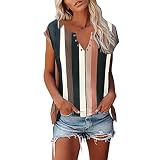 HOOUDO Sale Angebote Sale Angebote Frühling und Sommer Damen Casual Low Neck V-Ausschnitt Mode Top lose bedrucktes Shirt Oberteil Locker Schwarz Bluse In Wickeloptik Shirt Mit Mein Bestellung S