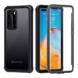 seacosmo Huawei P40 Pro Hülle, Stoßfest P40 Pro Handyhülle 360 Grad Rugged Case mit eingebautem Displayschutz, vollschutz schutzhülle für P40 Pro, Schw