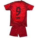 Gokaynex Trikot Kinder Kane Bavaria #9 2024/25 Heimtrikot Rot, Fußballtrikot Set mit Shorts Atmungsaktiv, Elastisch, Sportbekleidung für Training, Größe (152-Kane)