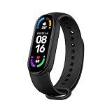 Xiaomi Mi Band 6 Smartwatch, 3,9 cm (1,56 Zoll) AMOLED-Display, Schlafüberwachung, Übungs-Tracker, Bluetooth, wasserdicht, globale V