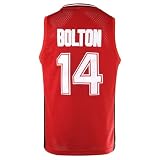 Herren Wildcats High School Basketball Trikot #14 Troy Bolton Jersey Shirt Jersey Rot S-XXL, Rot/Ausflug, einfarbig (Getaway Solids), XL