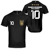 DE FANSHOP Deutschland Trikot für Kinder und Erwachsene – Personalisierbares Fußball-Trikot mit Namen – Ideal für Fußballfans zu Weihnachten als Geschenk H