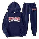Trainingsanzug Herren,Jogginganzug Herren Buchstaben Hoodies und Jogginghosen Y2K Männer Jogging Anzug Streetwear 2PC Tracksuit Lässig Oberteil und Sporthosen Leichte Atmungsaktiv Sportanzug
