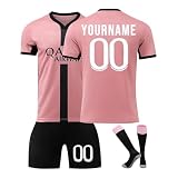 Personalisierte Fußballtrikots für Männer und Frauen,Hause/Auswärts Fußballtrikot für Kinder,Herren,Trikot Personalisiert Aufgedruckter Name, Nummer und Teamlog