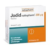 Jodid-ratiopharm 200 μg Tabletten – Zur Vorbeugung und Behandlung von Jodmangel und Schilddrüsenerkrankungen, 50 Tab