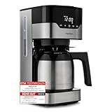 MEDION Kaffeemaschine mit Thermoskanne und Timer (Filtermaschine, 8 Tassen, 1,2 Liter, 900 Watt, 3 Stufen, Warmhaltefunktion, Timer Zeitschaltuhr, Antitropf, Display, MD18458)