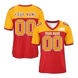 Personalisiertes American Football Trikot,Football Kostüm Für Erwachsene Und Kinder Unisex Football Kostüm Mit Eigenem Namen Nummer & Logo,Personalisierte Geschenke Tshirt Herren Sport(21)
