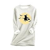 ZzCityTK Weihnachtspullover für Damen, Halloween, Rundhalsausschnitt, übergroß, gemütlich, weiche Unterwäsche, dickes Fleece, Mädchen, Winter, warme Jacke, Plüsch, Thermo-Damen-Pullover, g