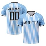 YSFWL 2026 Fußball Trikot Personalisiert mit Eigenem Namen/Nummer – Schweißableitendes Atmungsaktives Kurzarm – Regular Fit T-Shirt für Kinder Freizeit und Stadion(#E Blau,12-13 Jahre)