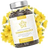 NEU! Sonnenglück - Johanniskraut Kapseln Hochdosiert - 12.000 mg pro Tag - 12:1 Extrakt - 150 vegane Kapseln - 100% Johanniskraut Extrakt komplett ohne Z
