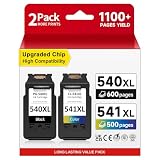 Druckerpatronen 540 541 XL Multipack - drucken bis zu 1100+ Seiten, Kompatibel für Canon 540 541 Original, PG-540/CL-541 XL für Canon Pixma TS5150 TS5151 MX475 MG3600 MG3650 MG3650s MG4200 MG4250