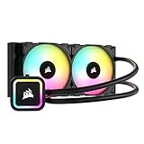 Corsair H100x RGB Elite CPU-Flüssigkeitskühler, Kompatibel mit Desktop - 16 Dynamische RGB-LEDs - SP120 RGB Elite Series PWM-Lüfter - Sockel Intel® LGA 1700, 1200, 115X, 2066, AMD® AM5/AM4 - Schw
