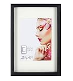 IDEAL TREND 3D Objektrahmen Holz Bilderrahmen Shirt Trikot Wanddeko Rahmen Collage Poster S223: Farbe: Schwarz | Format: 50x70