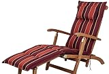 Sun Garden 20208-3 Auflage Deckchair Naxos Sitzpolster 192x48x6 cm Bordeaux-rot gestreift Sitzpolster (ohne Stuhl)