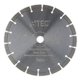 BTEC Diamanttrennscheibe Sinter für Beton Mauerwerk Ziegel Pflastersteine uvm. mit Bohrung 22,22mm für Winkleschleifer Ø 230