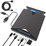 Custom Catch Multifunktionales externes Blu-ray-Laufwerk, 8-in-1-Blu-Ray-Laufwerk, USB 3.0 & Typ-C DVD/BD-Player, Blu-Ray-Brenner, tragbar, schlankes Blu-Ray-Laufwerk für Laptop, PC, Desktop, Window