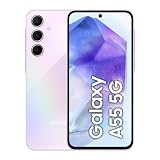 Samsung Galaxy A55 5G Smartphone, Android-Handy ohne Vertrag, 256 GB / 8 GB RAM, 2 Tage Akkulaufzeit, 50-MP-Kamera, Awesome Lilac, 2,5 Jahre Herstellerg