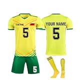 Generisch Trikot Kinder, Fußball Trikot Shorts Socken Set Jungen, Personalisierte Fussball Trikot mit Namen Nummer und Team Log