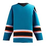 EALER H900 Series Ice Hockey League Team Color Blank Practice Jersey & Thick, Breathable and Quick-Dry High Strength Fabric, E103Teal, Groß