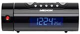 MEDION LIFE E66331 MD 80024 Projektions-Uhrenradio mit Infrarot-Sensor, Temperaturanzeige, Kalender, 4 Weckprogramme, schw