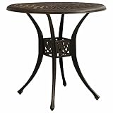 Brokky Gartentisch Terrassentisch Wetterfest Lounge Tisch Outdoor BalkonhäNgetisch Bronzen 78x78x72 cm Aluminiumg
