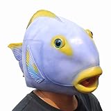 CreepyParty Fischmaske Halloween Kostüm Party Tierkopf Latex Maske Karneval Mask