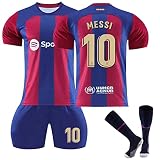 Barcelona Trikot 23/24 Fussball Trikot Kinder Set Fußball Trikot Set Hause/Auswärts Fußballtrikot Fussball Trainingsanzug Sportshirt Herren/Junge Football Training Tshirts Shorts und Socken Anzug