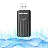 NEWFAST USB 3.0 WLAN Stick for PC,3000Mbps WiFi Adapter PC,Dual-Band (5GHz/2.4GHz) Wireless Dongle,WPA3丨MU-MIMO丨Built-in 5dBi Antennas丨Low Latency,WiFi6 Adapter Only for Windows 11/10