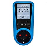 Strommessgerät für Steckdose Stromzähler, Energiekostenmessgerät Stromkostenmessgerät Stromverbrauchszähler Stromverbrauch-Messgerät Leistungsmesser, LCD-Hintergrundbeleuchtung Dispaly B