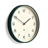 NEWGATE® Number Three Echo wanduhr | Moderne runde Uhr | 37cm | Eden grün | Leicht lesbare Zahlen | Ideal für küche, Wohnzimmer oder bü
