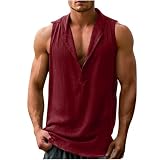 Unterhemd Herren Poloshirts Für Hemden Tshirt Schwarz T Shirt Bedrucken Herrenhemden Kurzarm SPO T-Shirt Vatertag Henley Shirt Karierte Hemden Herren Kurze Sommer Business Hemd (1-Wine,XL)