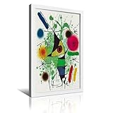 YYUEQIL Joan Miro Surrealismus-Poster, Der singende Fisch, coole Kunstwerke, Gemälde, Wandkunst, Leinwanddrucke, hängendes Bild, Heimdekoration, Geschenkidee, weißer Rahmen, 20 x 30