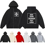 Custom Personalisierte Hoodie Mit Reißverschluss Für Männer, Frauen, Kinder, Erwachsene, Fügen Sie Ihr Bild, Ihren Text Und Ihr Logo Auf Der Vorder- Und Rückseite H