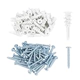 MANICAF 60 Stück Dämmstoffdübel, 41mm Dübel Set, Dübel für Dämmung, Selbstbohrender Rigipsdübel, Hohlraumdübel Trockenbau Dübel Zur Gipsbauplatten (30 Stück Fassadendübel, 30 Stück Schrauben)