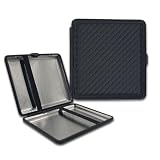 Zigarettenetui | Carbon Design | Farbe: Schwarz | Coumo | Premium Flat | Black Edge Dekor | Metall | 20 Zig