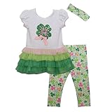 Bonnie Jean Kleeblatt-Leggings für Mädchen zum St. Patrick's Day für Babys und kleine Mädchen, Grün / Weiß, 6