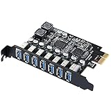 MZHOU 7 Port USB 3.0 PCI Express Erweiterungskarte, PCIe Karte Anschluss USB 3.2 (USB 3.1) Gen1 Karte Interner Hub Connect 7 Devices für Windows 11/10/8/7 /Vista/X