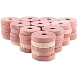 BLASHRD 50 Packungen Zedern Ringe Motte für Kleidung,Aromatische Zedern BlöCke, Für SchräNke und Schubladen, Aufbewahrungs Schutz für Kleidung