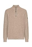 camel active Herren Strick-Troyer mit melierter Struktur Hafer, menswear-6XL