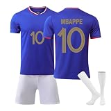 Generisch 24/25 Frankreich Fußballtrikot, Hause/Auswärts Fußball Trikots Shorts Socken Set Kinder/Erwachsene, Fussball Trikot Trainingsanzug，Frankreich Trikot für Jungen H