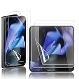 LanQii 2+2 Stück Schutzfolie Kompatibel mit Google Pixel 9 Pro Fold, 2 Stück TPU Displayschutzfolie + 2 Stück TPU Rückenschutzfolie HD Kratzfest für Google Pixel 9 Pro F