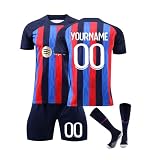 MS-Trikot Fanartikel,Personalisiertes Fußballtrikot Kinder Erwachsene Fusstball Shorts Socks&Trikots 3 Teiliges Set,mit Namen Nummer,Bequem Leicht Trikot Atmungsaktiv Trainingsanzug Fantrikot(MS-06)