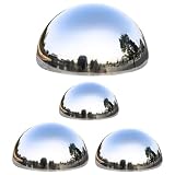 Toddmomy 4 Stück Edelstahl-Spiegelkugeln Blickspiegelkugeln Halbkugel-Blickkugel Dekorative Gartenkug