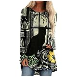gr XXL Tunika Baumwolle t-Shirts für Damen Langarm Kurzarm blusen Damen kurzärmelige Bluse Damen Shirt Sommer Damen t Shirt Damen Kurzarm v Ausschnitt Tshirt Damen Sommer sexy t-Shirts Bedruck