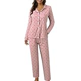 Hkdjaess Set mit Shorts für Damen, Sommer, Pijamas, große Größe, Seide, Satin, Nachtwäsche, Pyjama, Loungewear, langärmlig, schick, elegant, Babydoll, sexy, Hose, V-Ausschnitt, Nachtwäsche, I, 38