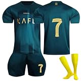 Al NASSR 23/24 Fußball Trikot, Nr.7 Hause/Auswärts Fußball Trikot für Kinder Erwachsener, Fussball Trikots Shorts und Socken Anzug Jungen H
