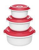 Emsa 518999 Micro Family Mikrowellengeschirr, Set 3-teilig, weiß/